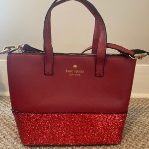 Kate spade red glitter purse